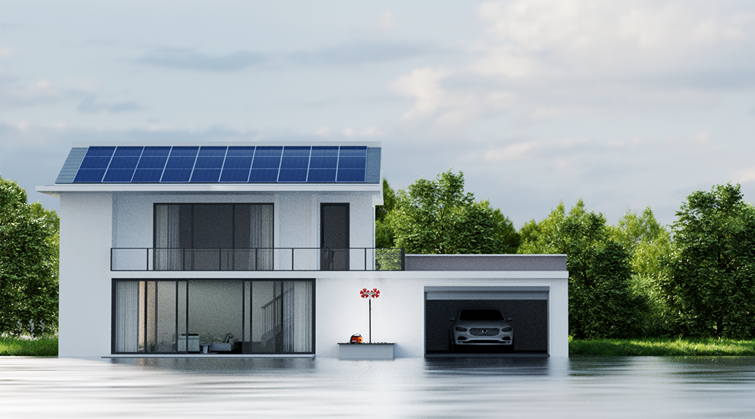 Rooftop solar panel cleaning