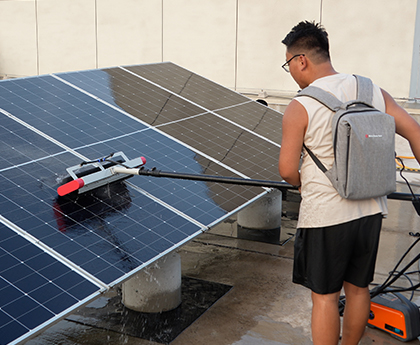 Solar panel cleaning before and after placeholder