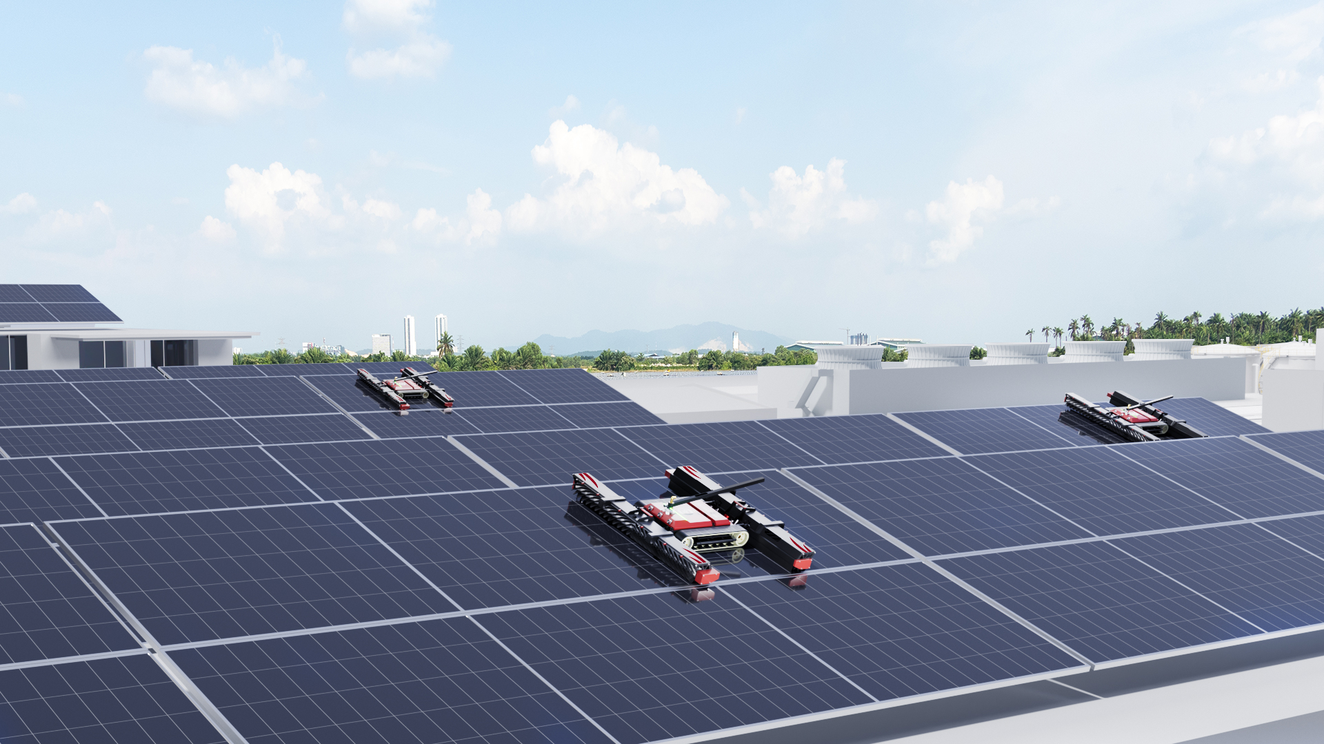 Commercial and industrial solar panel cleaning solution